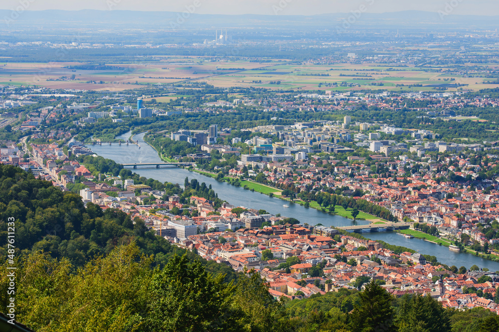 heidelberg - city in germany at the neckar from above
