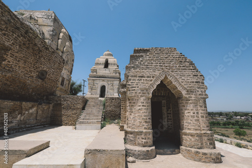 Panoramic View to the Ruins of the Shri Katas Raj Temples, also known as Qila Katas, complex of several Hindu temples in Punjab province, Pakistan