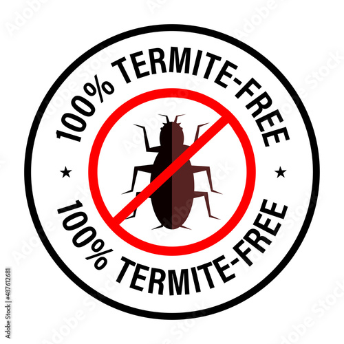 100% termite free vector icon, line art