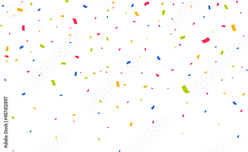Confetti background. Party festive colorful fallen confetti pieces. Vector illustration