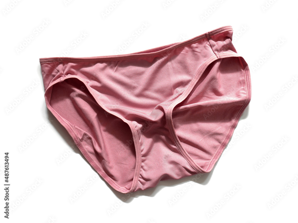 Pink sexy women's panties underwear with creases