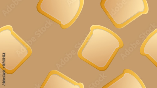 a piece of bread with a crust on a brown background. vector illustration, pattern. sandwich bread, base for a sandwich with a filling, drawing for a bakery, restaurant, cafe