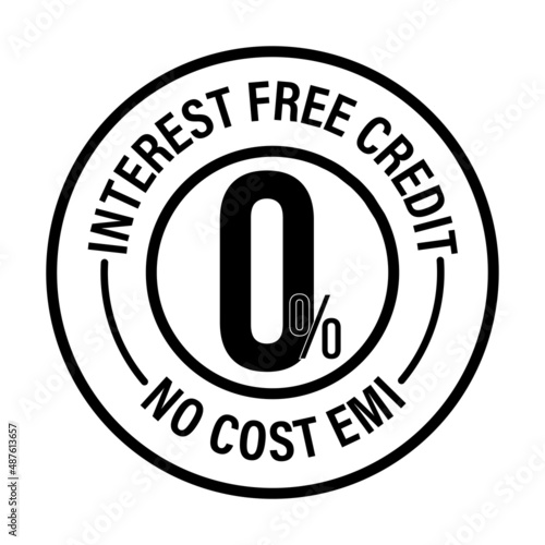 'zero interest, No cost emi' vector icon, emi finance abstract