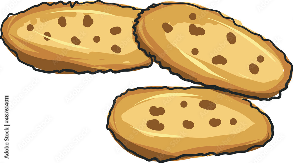 Chocolate chip cookies Isolated on a White Background Chocolate chip cookies Isolated on a White Background