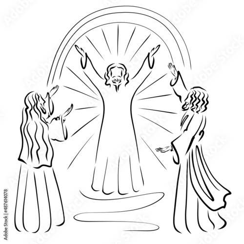 Photos Transfiguration of the Lord Jesus, Mission in radiance, Elijah and Moses side by