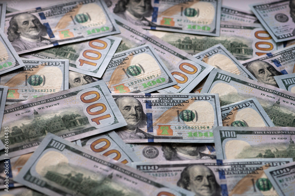 Many banknotes of the United States of America background Many banknotes of the United States of America background
