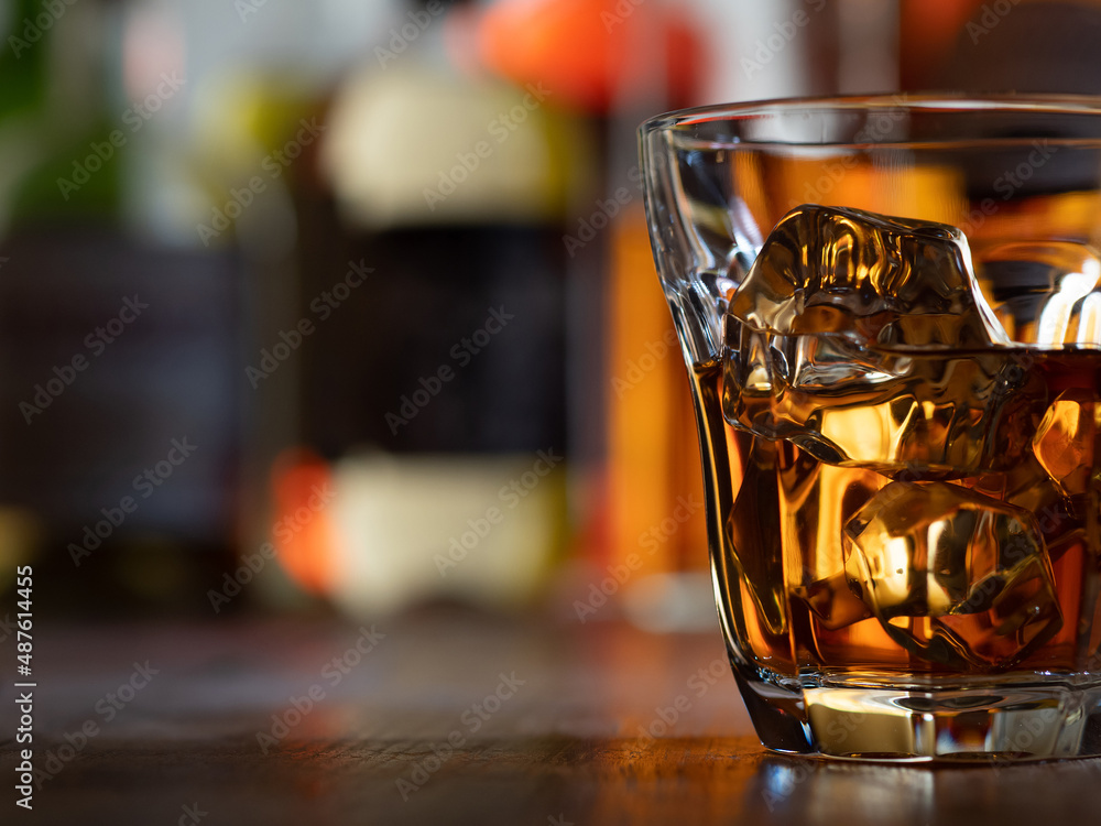 Glass of whisky on the rocks Glass of whisky on the rocks