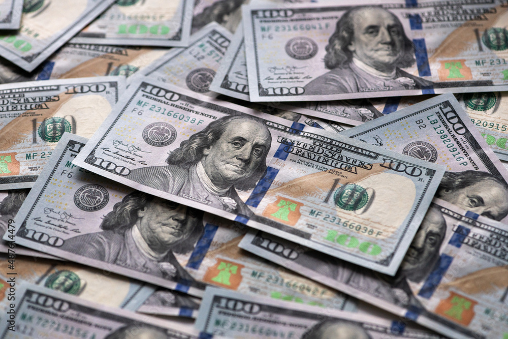 Many banknotes of the United States of America background Many banknotes of the United States of America background