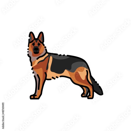 German Shepherd color line icon. Dog breed.