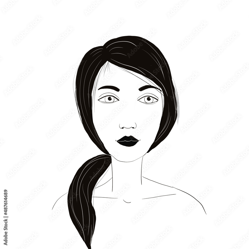 black and white portrait of a girl black and white portrait of a girl