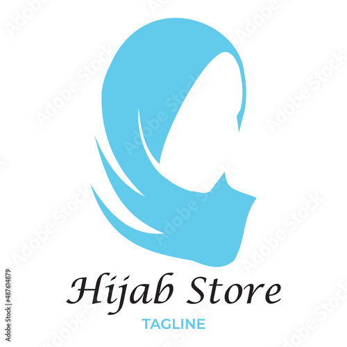 Illustration vector graphic logo of fashionable hijab