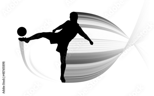 Silhouette eines Fussballspielers