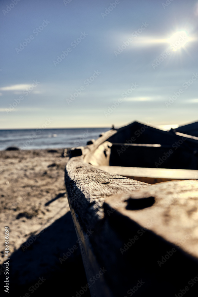 Fishing boat in winter light