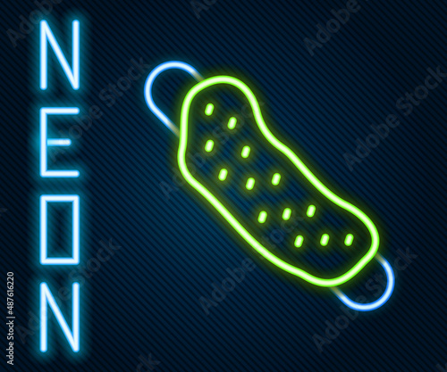 Glowing neon line Washcloth icon isolated on black background. Bath house sauna washcloth sign. Item for pleasure and relaxing. Colorful outline concept. Vector