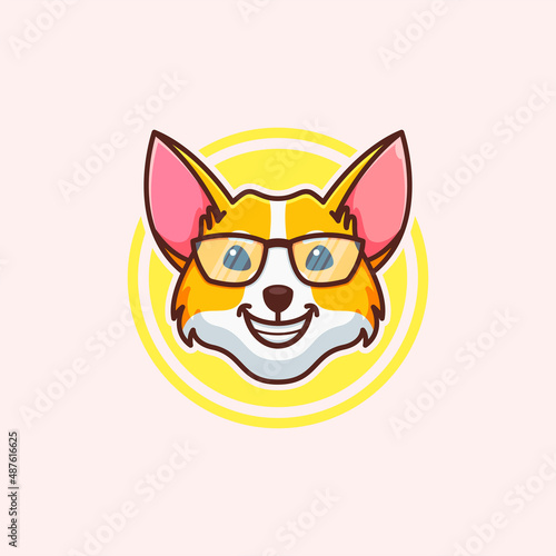 Smart fox head logo design