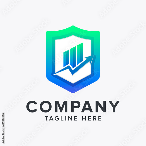 Modern financial shield logo design