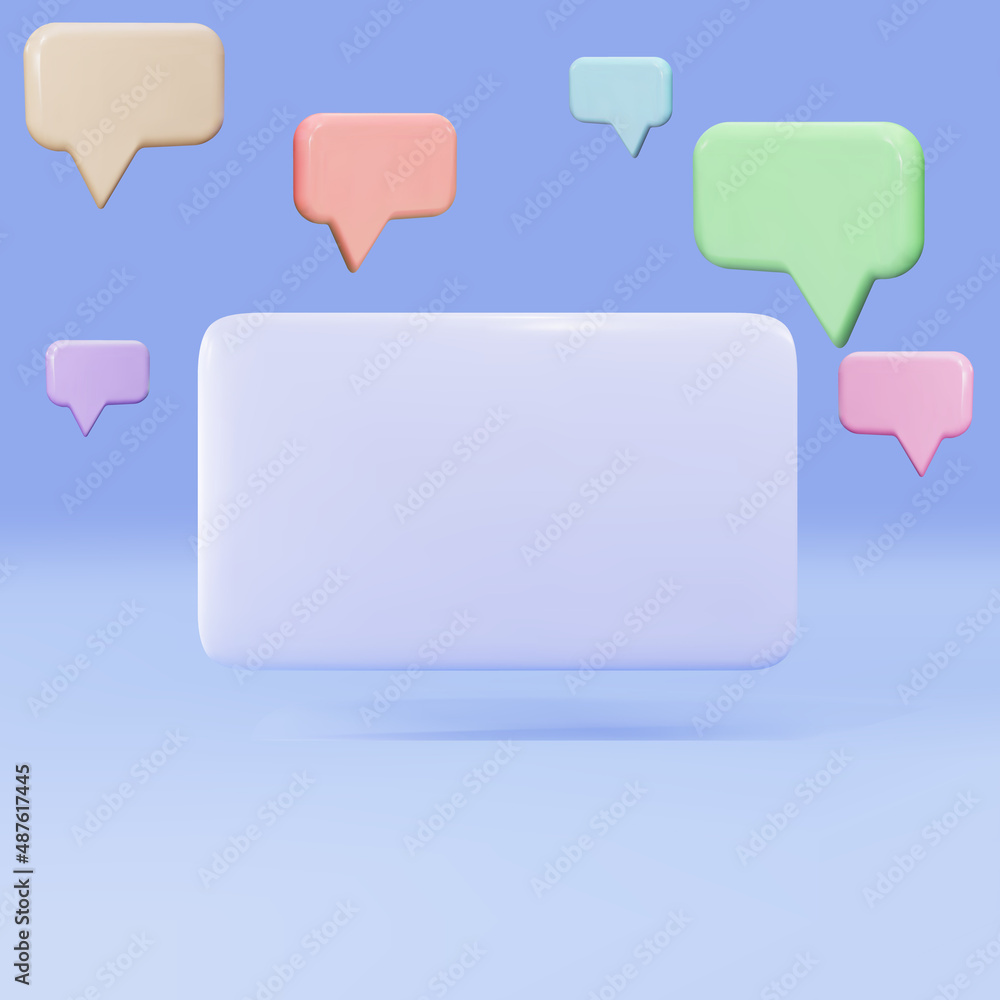 3d Empty popup with speech bubbles. Vector illustration. 3d Empty popup with speech bubbles. Vector illustration.