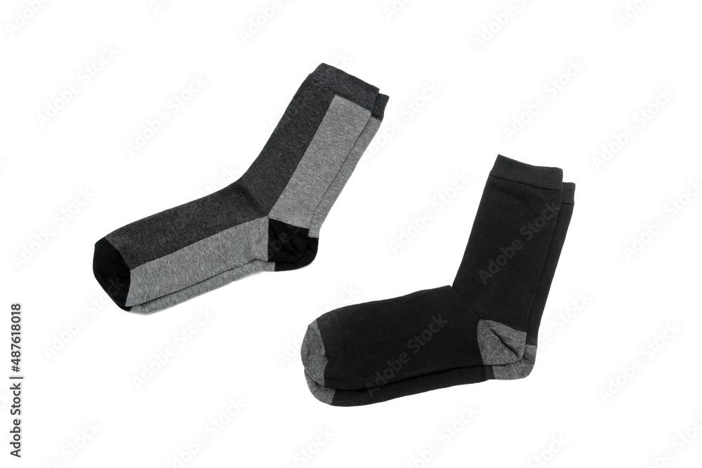 different socks for feet isolated on white background different socks for feet isolated on white background