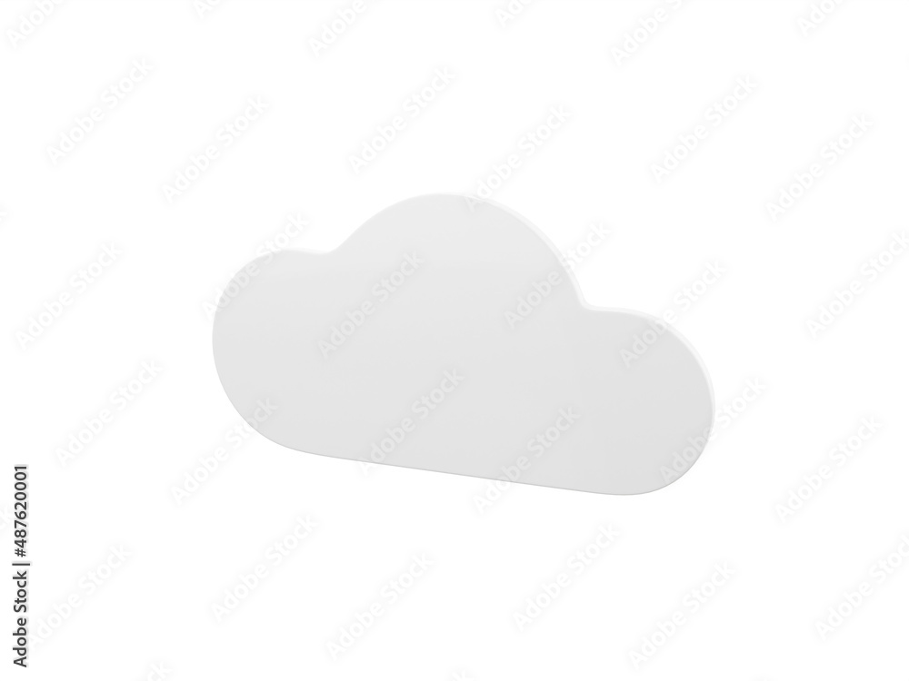 White single color cloud half view on white monochrome background. Minimalistic design object. 3d rendering icon ui ux interface element. White single color cloud half view on white monochrome background. Minimalistic design object. 3d rendering icon ui ux interface element.