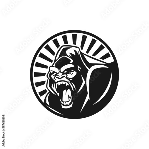 gorilla logo design vector 