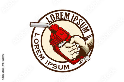 Fuel pump petrol gas gun vector logo design template