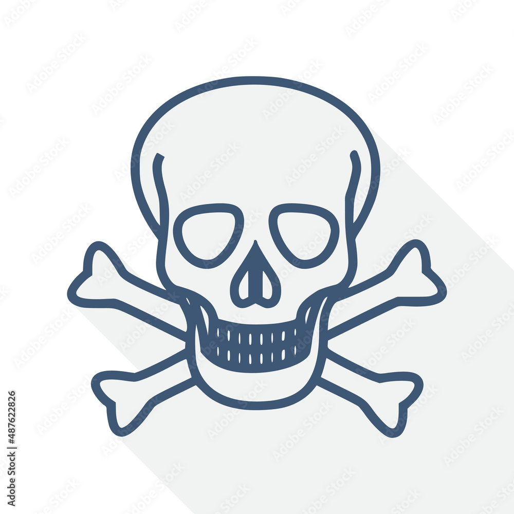 Simple editable skull vector icon, flat design death concept illustration easy to edit