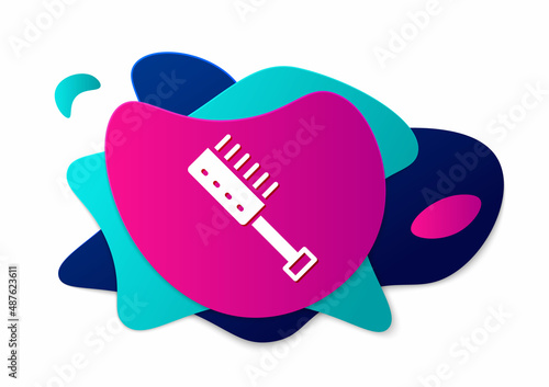 Color Sauna brush icon isolated on white background. Wooden brush with coarse bristles for washing in the bath. Anti cellulite massage. Abstract banner with liquid shapes. Vector