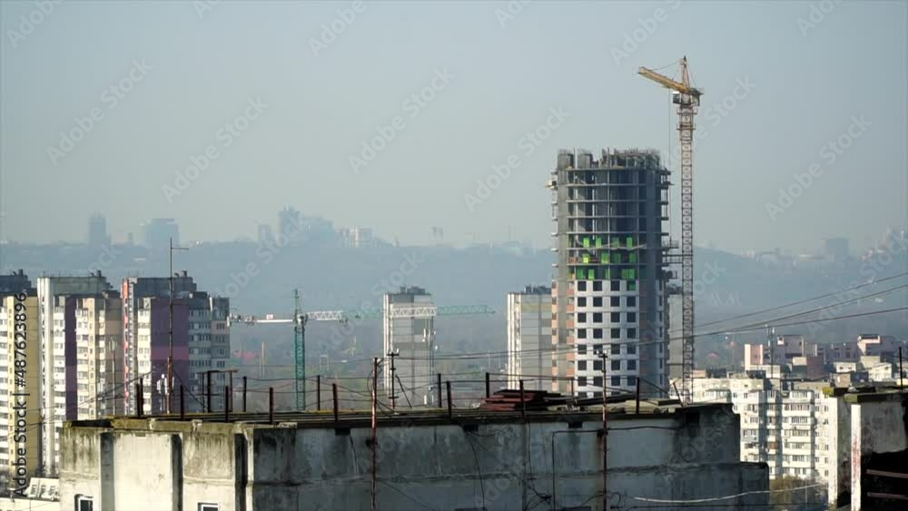 Accelerated work of two tower-cranes
