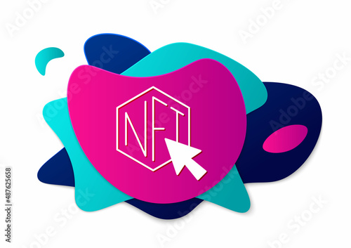 Color NFT Digital crypto art icon isolated on white background. Non fungible token. Abstract banner with liquid shapes. Vector
