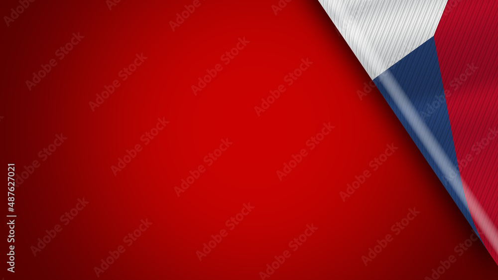 Czech Republic and Red Background – 3D Illustration