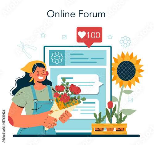 Gardener online service or platform. Idea of horticultural or landscape