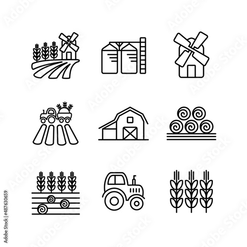 Farm Field icon. Agriculture sign