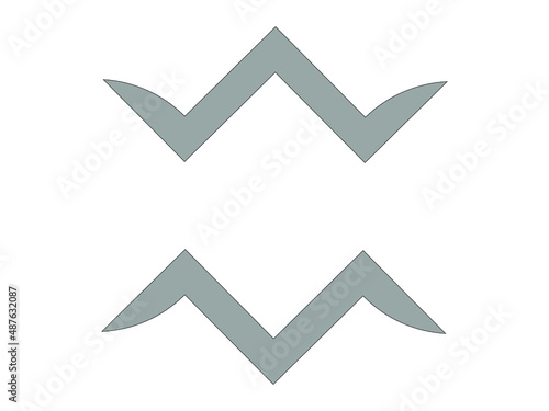 Grafika wektorowa przedstawiająca szary, abstrakcyjny kształt mogący być wykorzystany lago logo, znak firmowy.