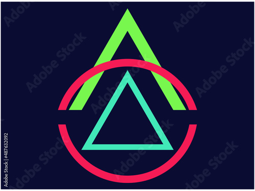 Grafika wektorowa przedstawiająca symbol powstały w wyniku przekształceń figur geometrycznych. Może być wykorzystany jako logo, znak firmowy.
