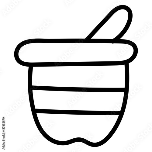 Modern design icon of pestle mortar

