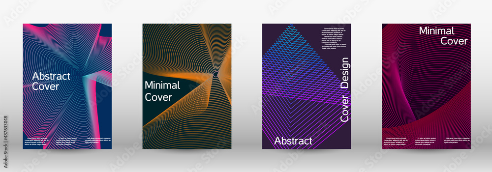 Minimum vector coverage. A set of modern abstract covers. Modern design template. Creative backgrounds from abstract lines to create a fashionable abstract cover, banner, poster, booklet.