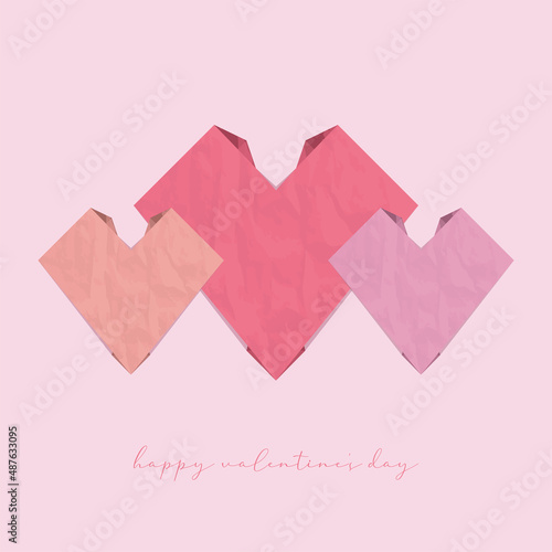 Happy valentine day gift card with heart shapes Vector