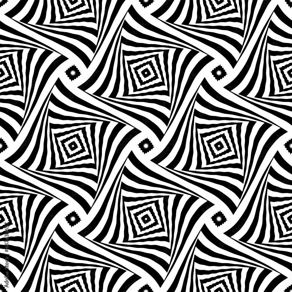 Abstract seamless op art pattern. Twisting lines texture. Abstract seamless op art pattern. Twisting lines texture.