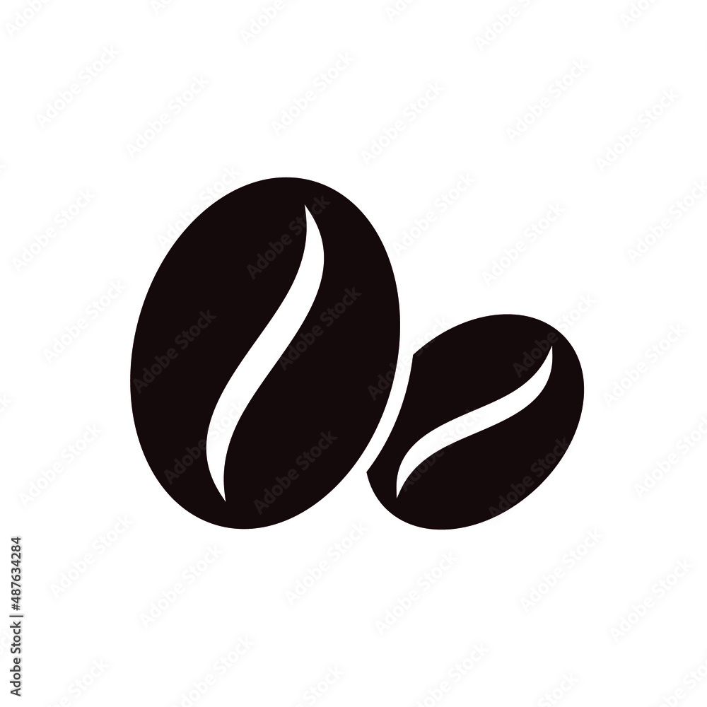 Coffee icon. Coffee bean. The symbol of the drink. Isolated vector illustration on white background. Coffee icon. Coffee bean. The symbol of the drink. Isolated vector illustration on white background.
