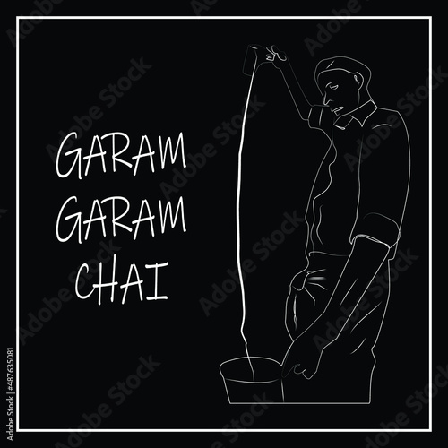 chai poster, Chaiwala meaning tea seller poster.