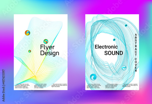 Minimum coverage of a vector. Cover design. Set of modern abstract musical backgrounds. Sound flyer for creating a fashionable cover, banner, poster, booklet...