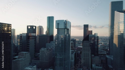 Houston, Texas - Drone Tracking Cityscape