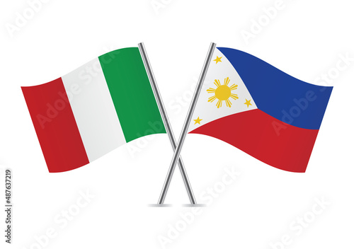 Free Download Italy and the Philippines crossed flags. Italian and Philippine flags, isolated on white background. Vector icon set. Vector illustration. - GFXLoad