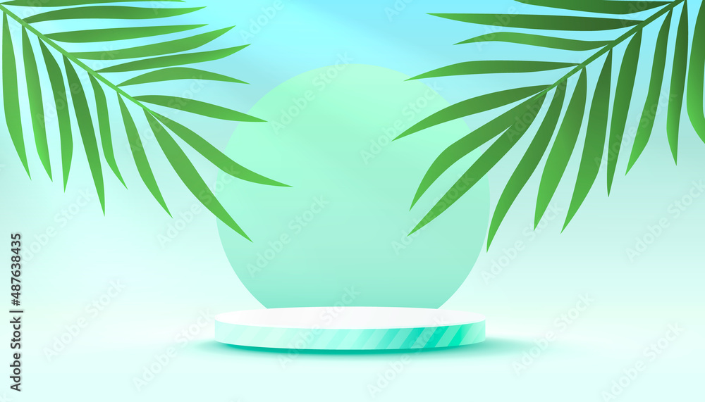 Fototapeta premium Stage podium with lighting, Stage Podium Scene with for Award, Decor element background. Vector