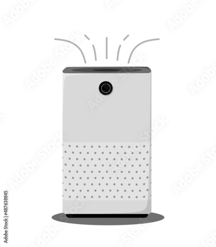 Air purifiers and humidifiers set. Home devices for air filtration. Vector illustration in a flat style