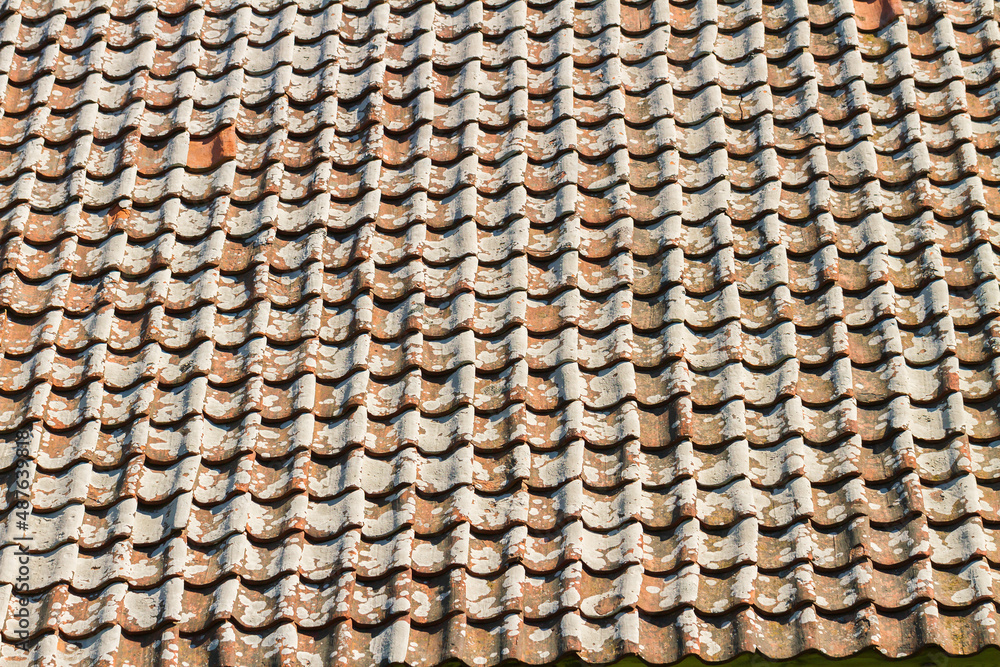 View of the quality tile roof of the old house.