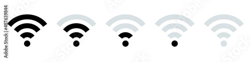 Wi-fi icons. Set icons of wireless internet. Vector clipart isolated on white background.
