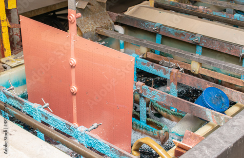 Canvas Print galvanic baths for electrolytic copper plating