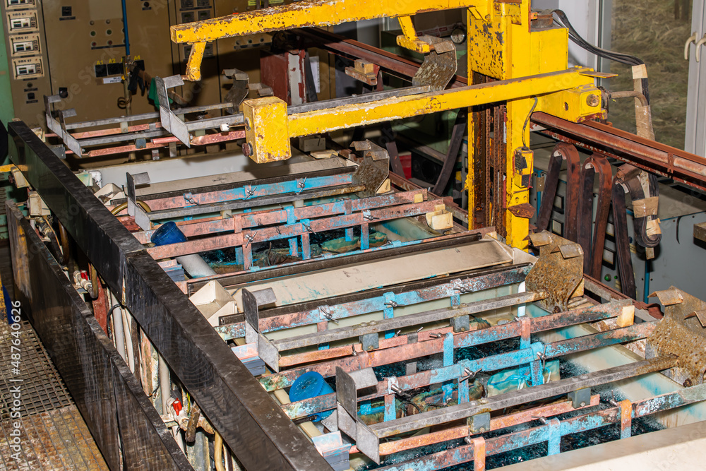 Fototapeta premium galvanic baths for electrolytic copper plating