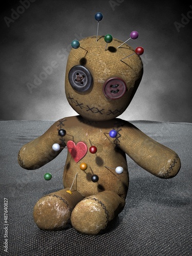 A voodoo doll. 3d illustration